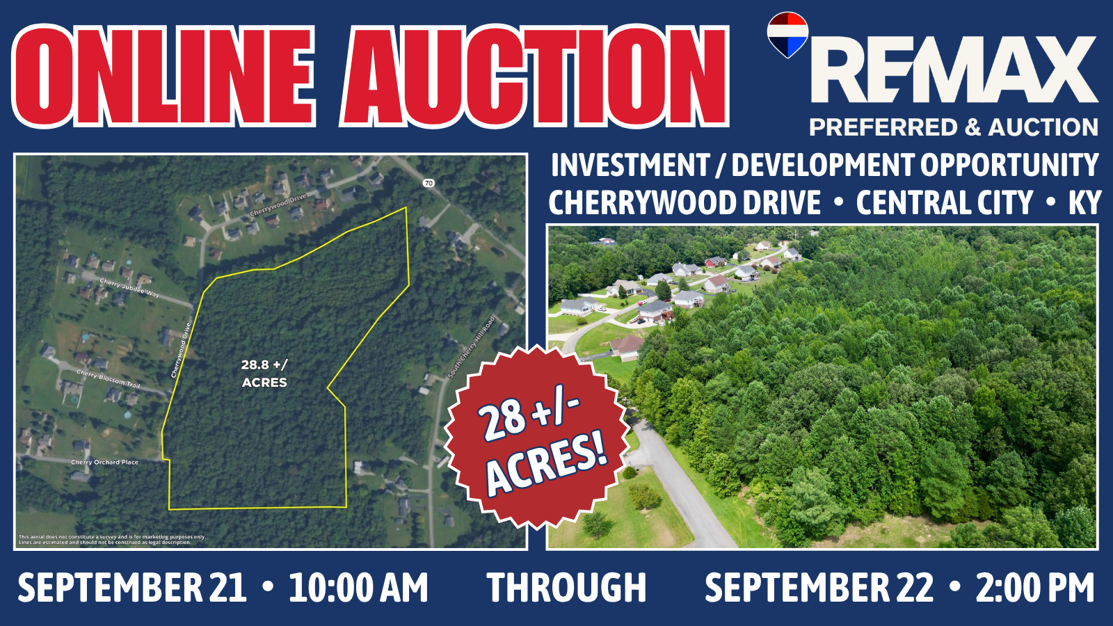 Development / Investment Opportunity・28 +/- Acres・Cherrywood Drive・Central City